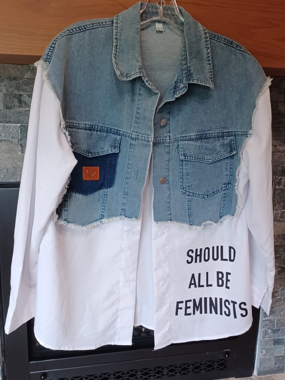"Should All Be Feminists" Shacket (takeoff on Dior) Size Medium